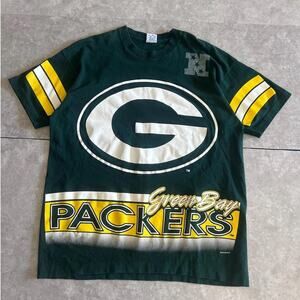 90s Vintage Green Bay Packers Wrap Around Salem T Shirt Size L